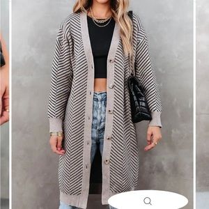 Black & Tan Long Cardigan (VICI)